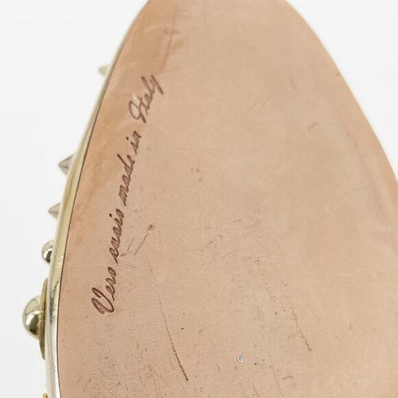 Dolce & Gabbana Metallic Gold Vally Flower Spike Studded Block Heel IT 39.5 - Picture 12 of 12